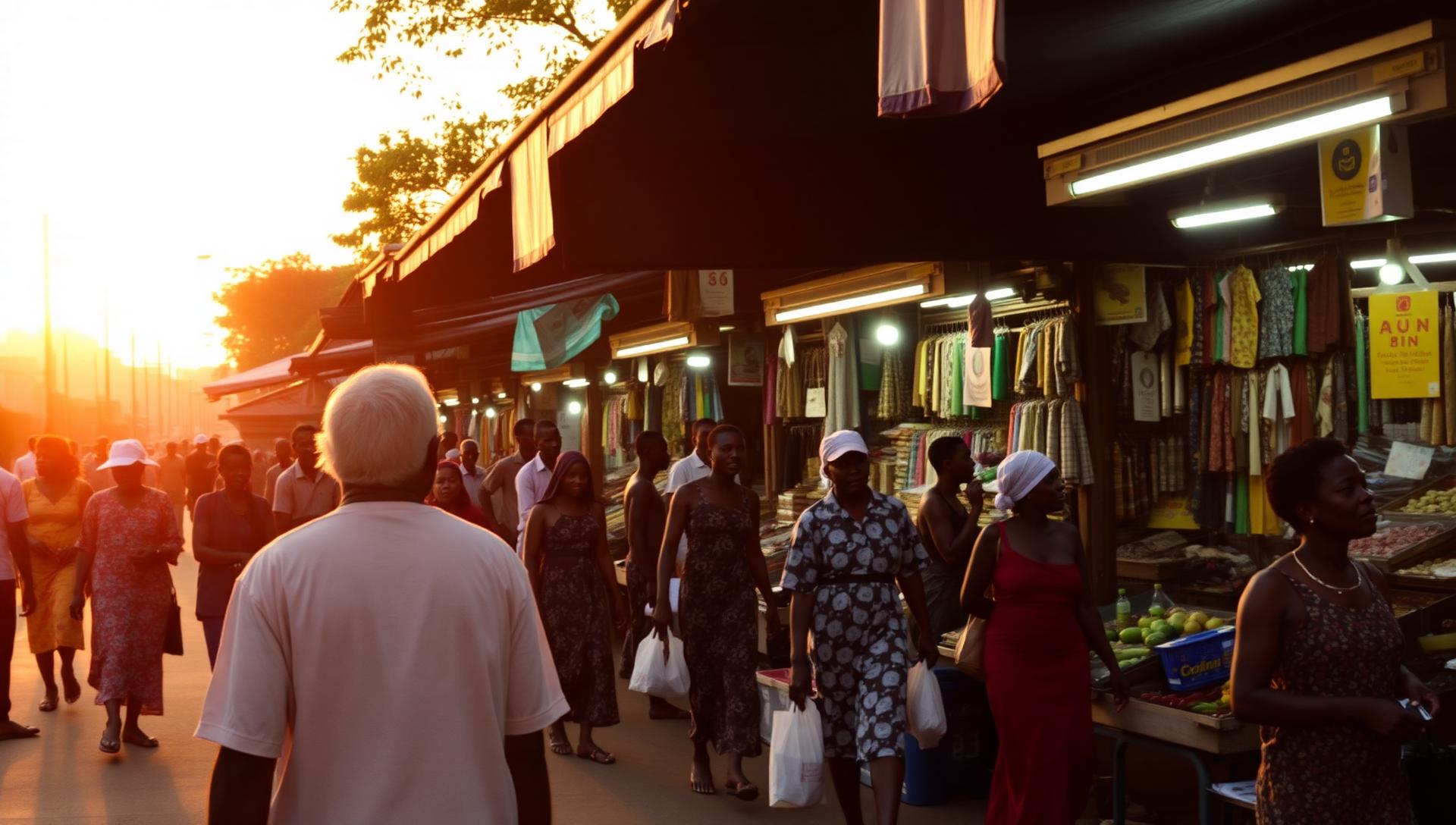 Marché animé de Kinshasa