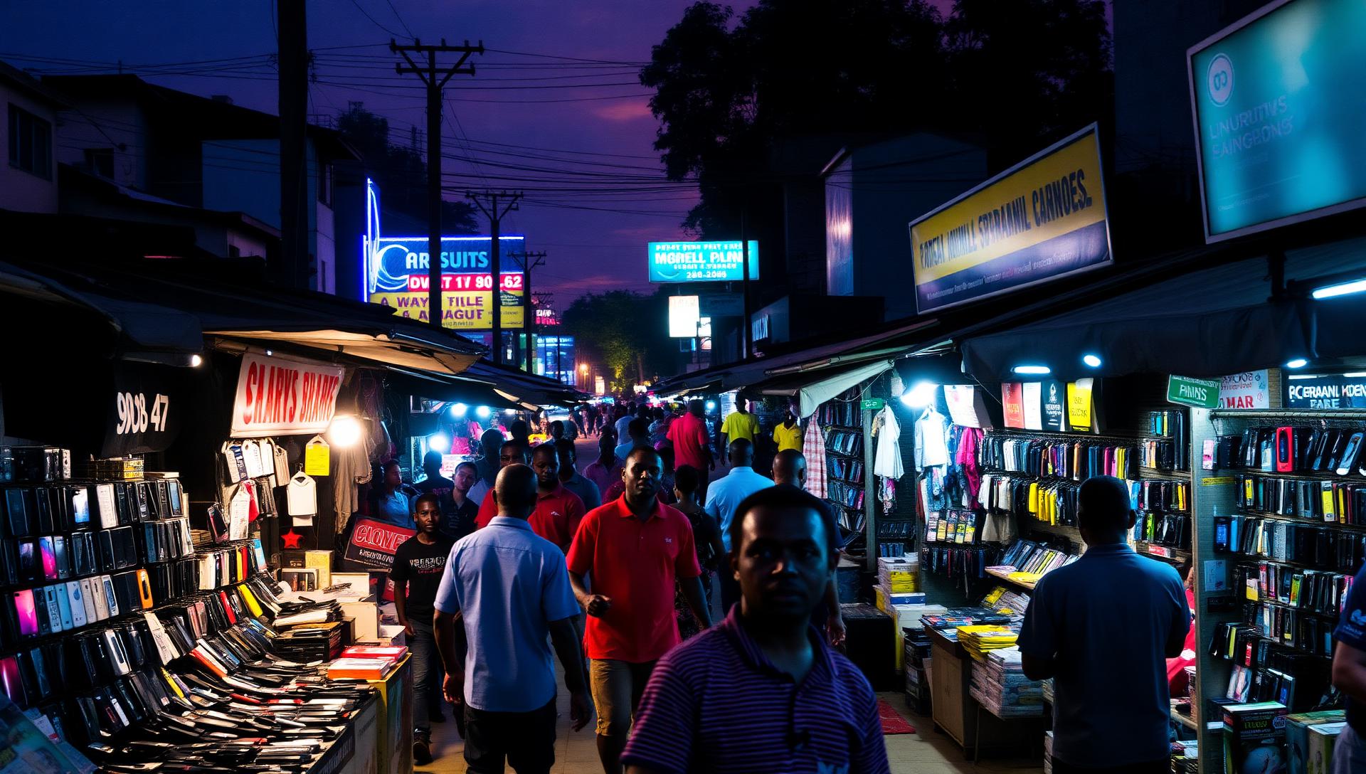 Marché animé de Kinshasa